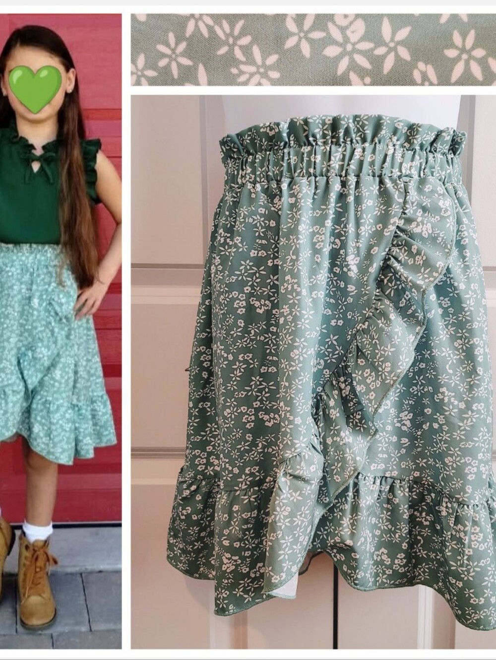 Light Green Floral Skirt